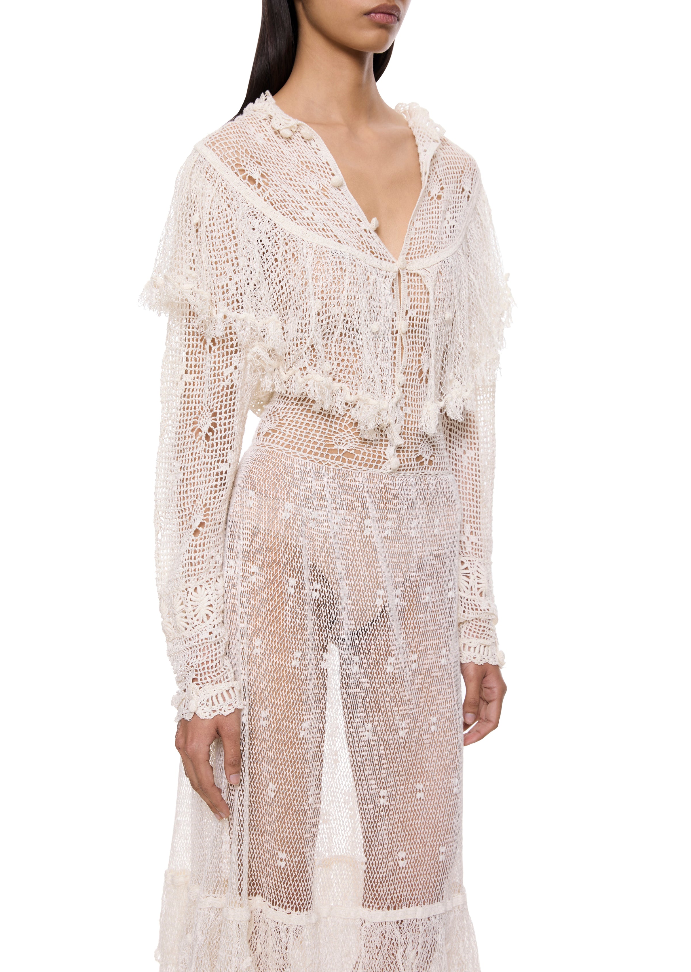 ivory crochet lace dress 1930s Handmade Ivory Crochet Dress Annie's Ibiza Online
