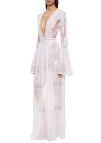 1930s Handmade Irish Lace Dress with Scallop Detailing