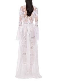 1930s Handmade Irish Lace Dress with Scallop Detailing
