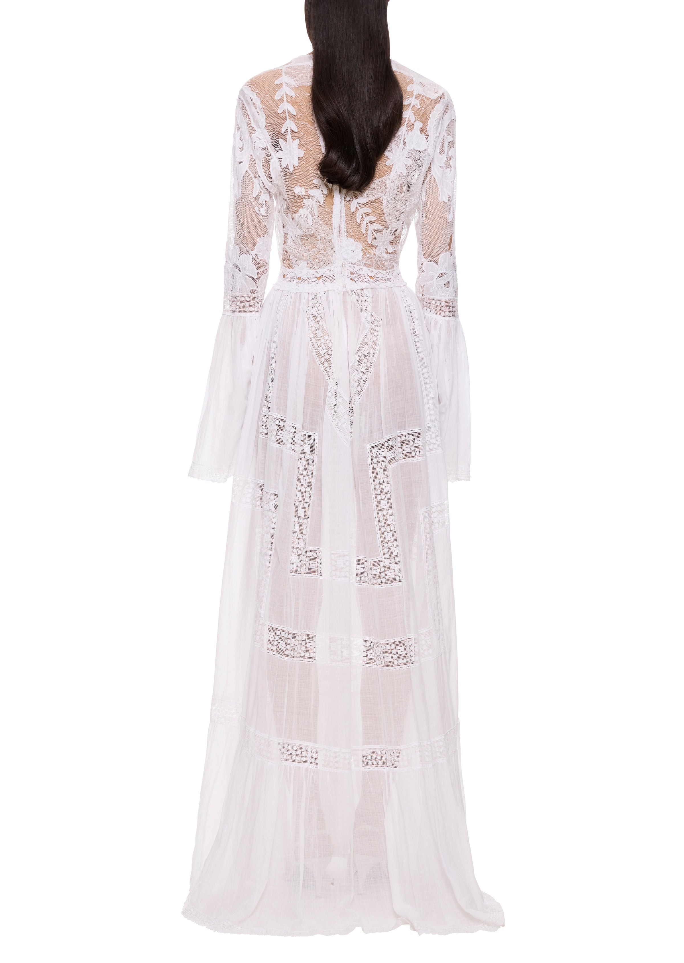 1930s Handmade Irish Lace Dress with Scallop Detailing