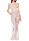 1940s White Lace Slip Dress