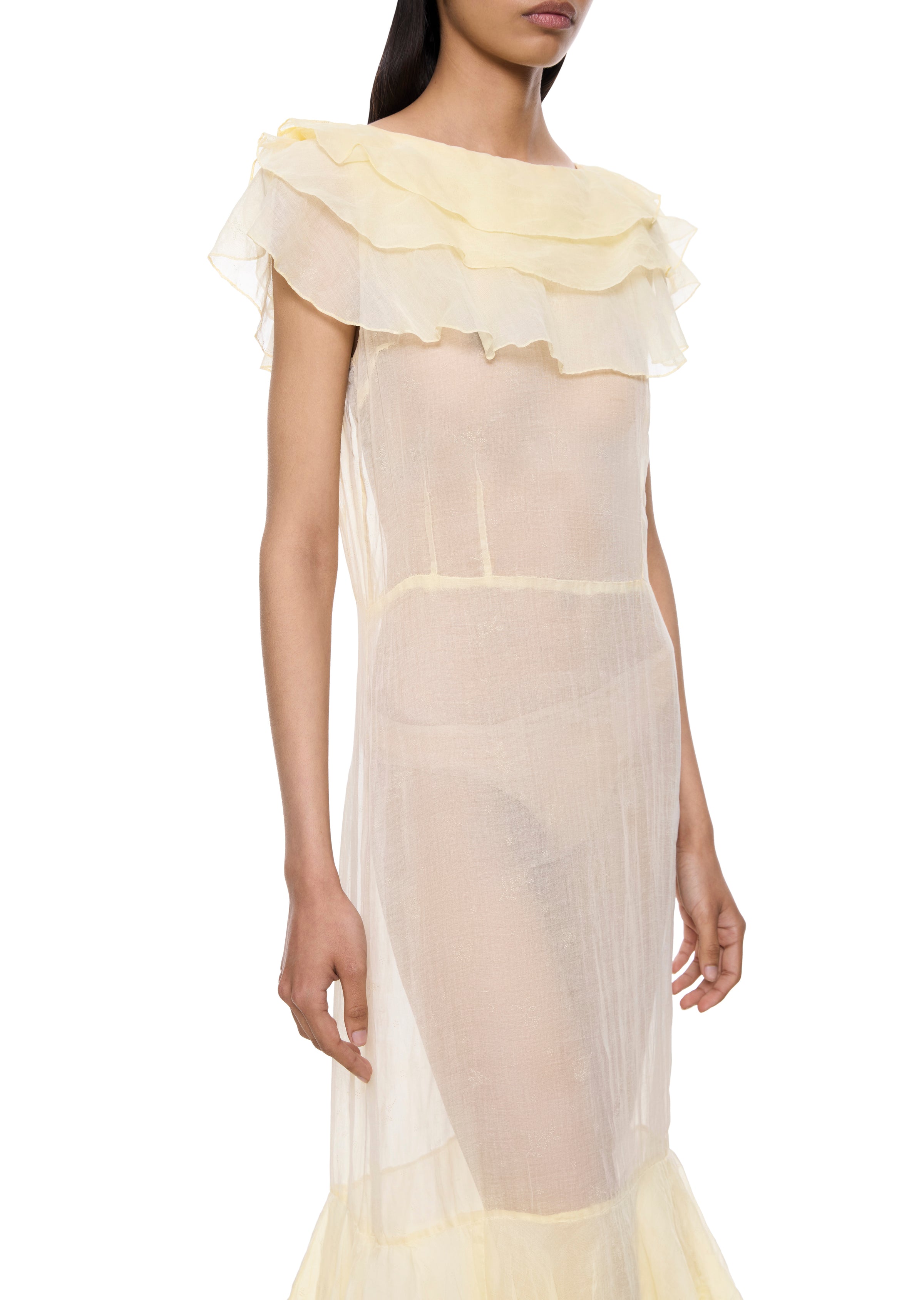 1930s Yellow Chiffon Ruffle Dress – Annie's Ibiza Online 1930s Yellow Chiffon Ruffle Dress – Annie's Ibiza Online