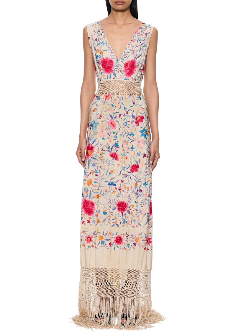 1920s Piano Shawl Gown