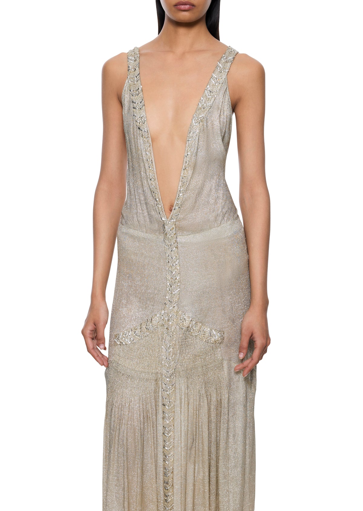 1930s Silver Lamé Dress