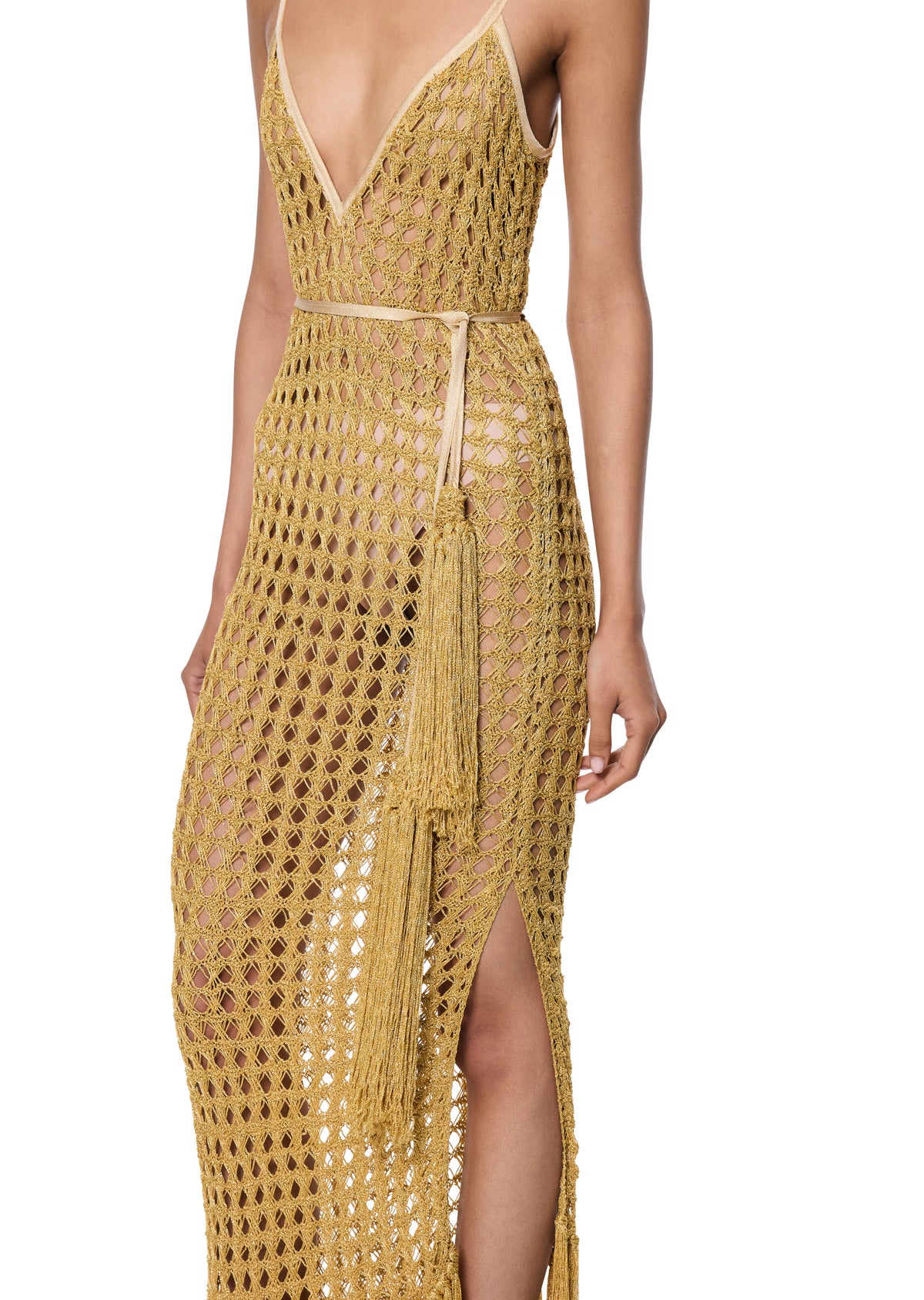 1960s Gold Crochet Dress - Annie's Ibiza