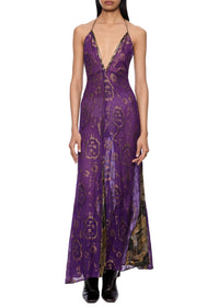 1940s Mauve and Gold Lamé Dress - Annie's Ibiza