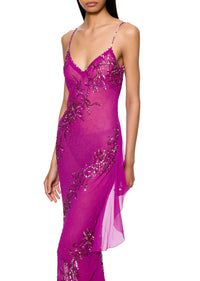 Vintage Magenta Sequin Slip Gown - Annie's Ibiza