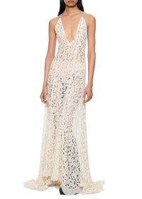 1930s Handmade Ivory Lace Gown - Annie's Ibiza