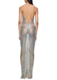 1920s Gold and Blue Egyptian Gown - Annie's Ibiza