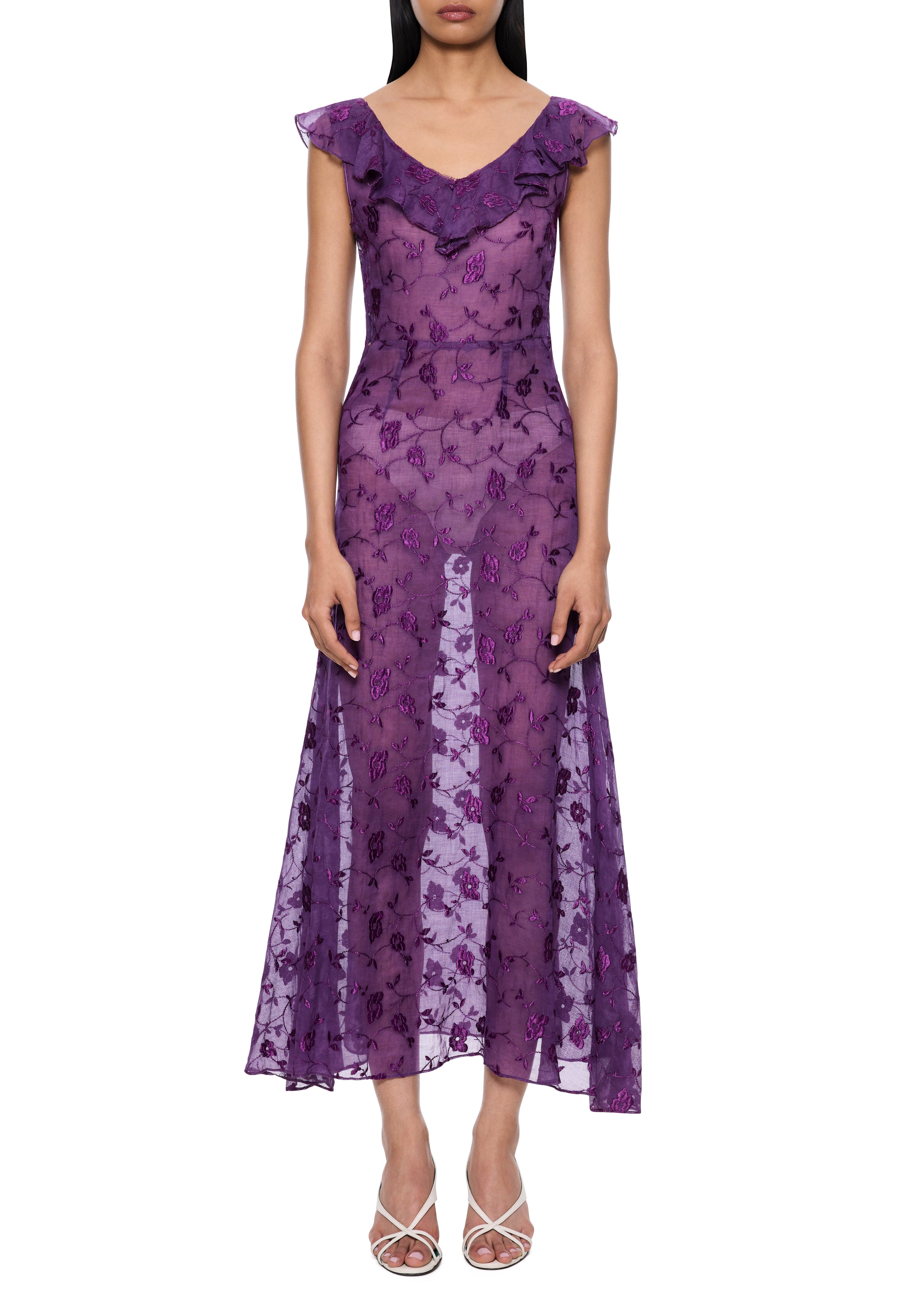 1930s Purple Lace Dress