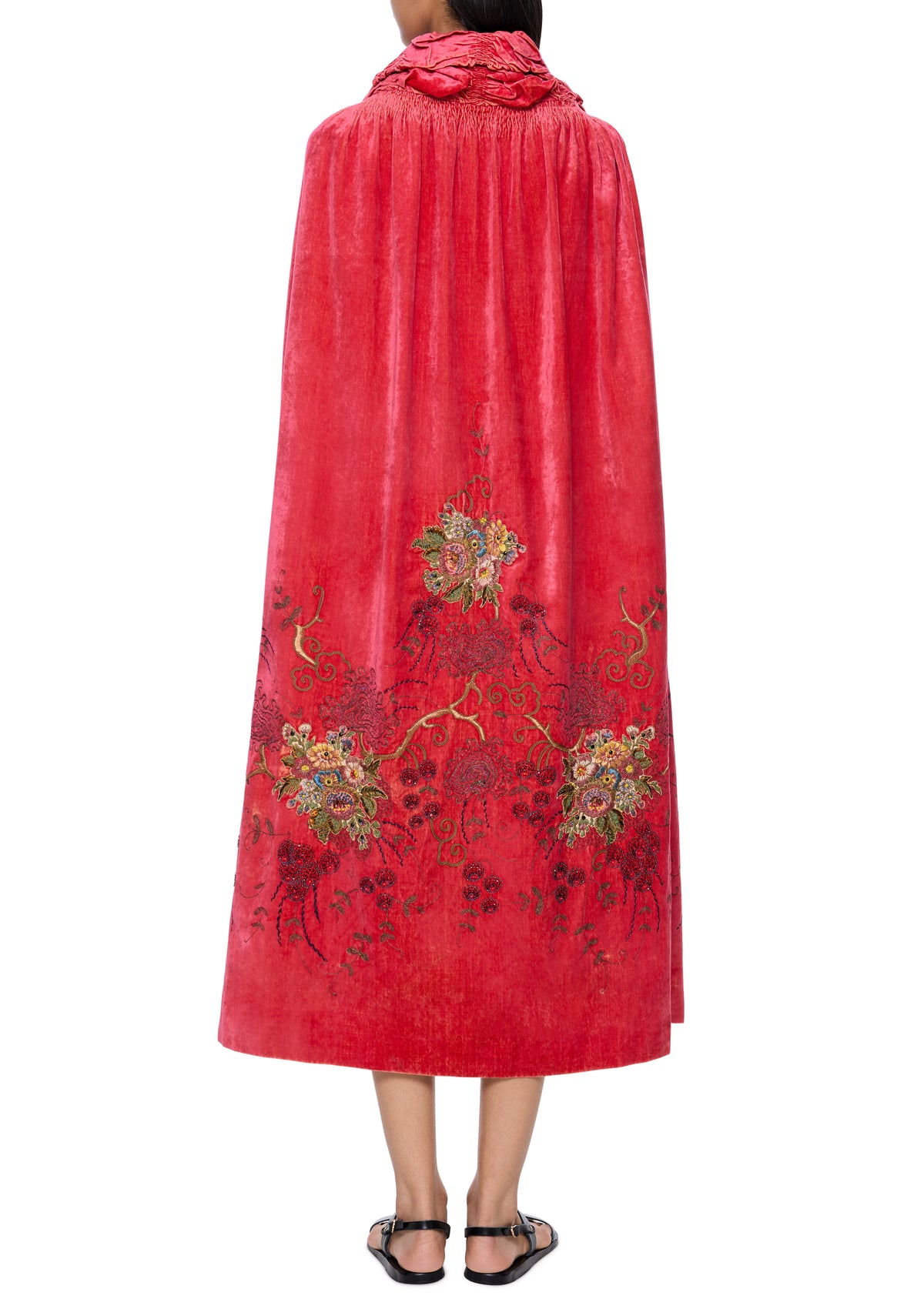 1920s Raspberry Hand Embroidered Cape - Annie's Ibiza