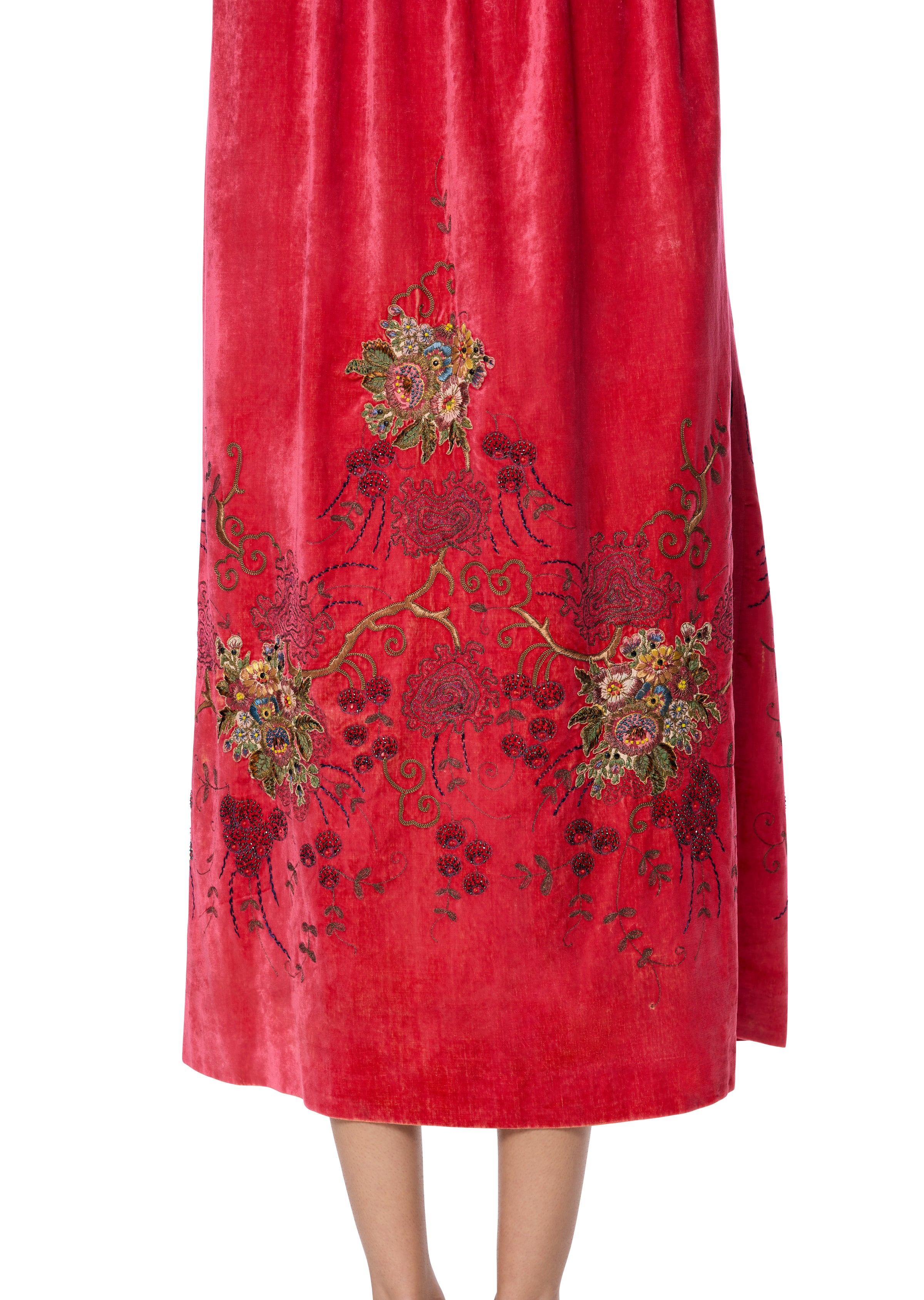 1920s Raspberry Hand Embroidered Cape - Annie's Ibiza