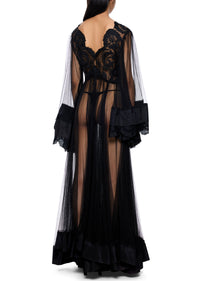 1930s Handmade Lace Gown with Voluminous Sleeves