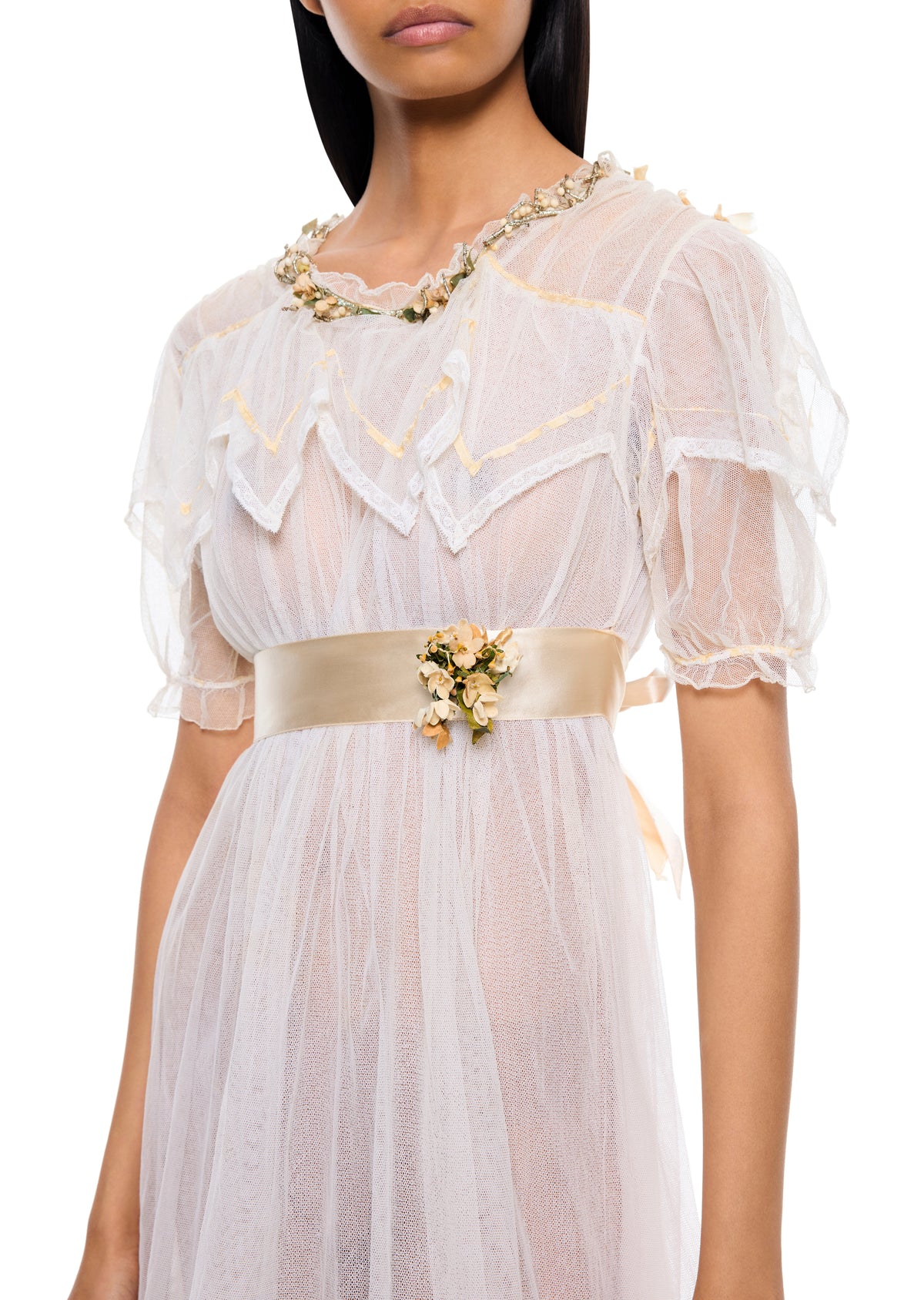 1930s Tulle Ivory Dress