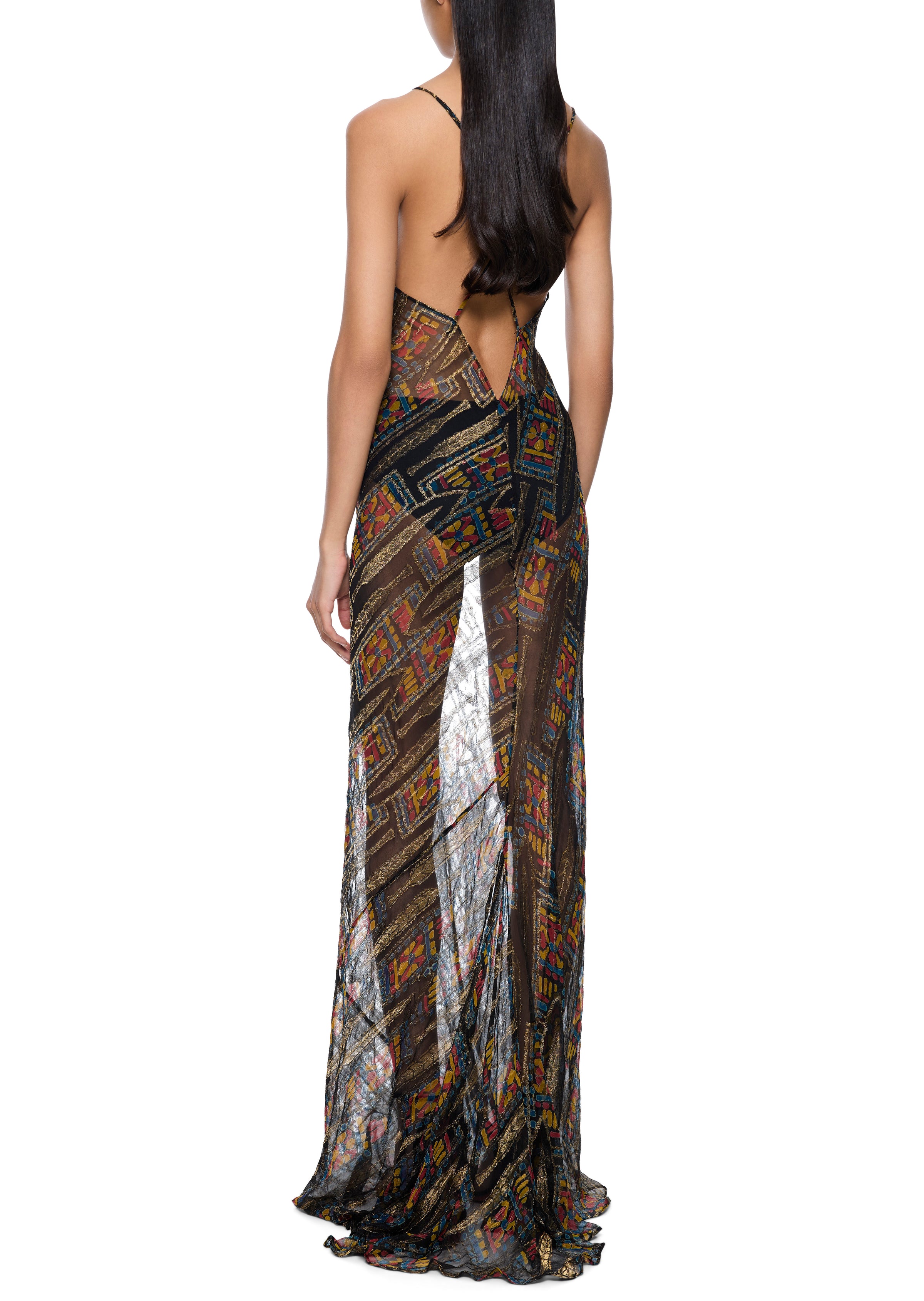 1940s Hand Printed Floral Slip