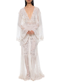 1930s Handcrafted Ivory Lace Gown