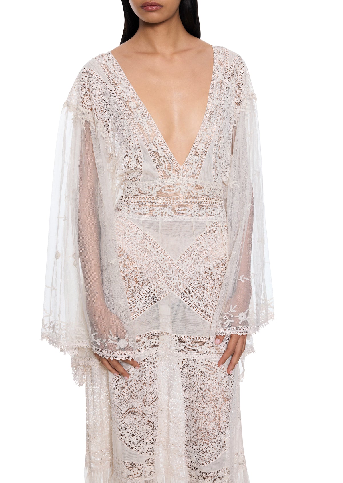 1930s Handcrafted Ivory Lace Gown