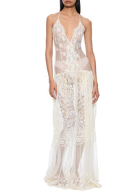 1940s Intricate Tulle and Lace Sundress with Blouse