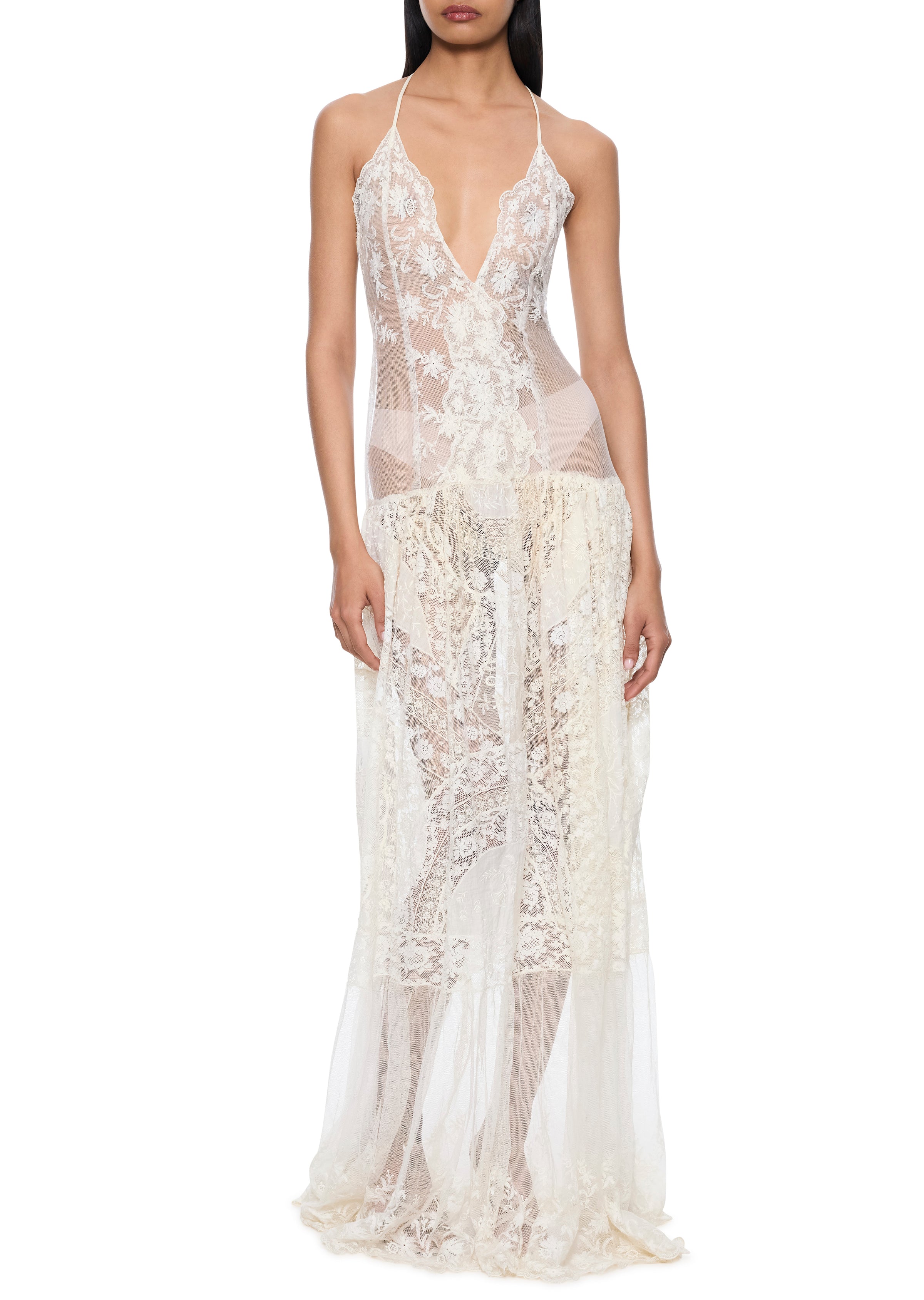 1940s Intricate Tulle and Lace Sundress with Blouse