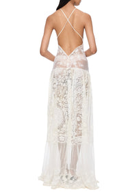 1940s Intricate Tulle and Lace Sundress with Blouse