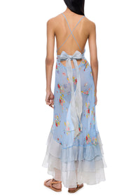 1930s Powder Blue Floral Dress