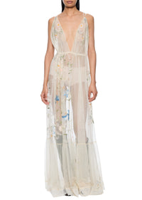 1950s Hand Embroidered Dress