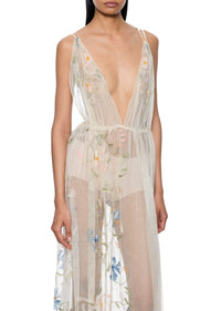 1950s Hand Embroidered Dress