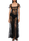 1930s Black Lace Bardot Dress