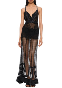 1940s Black Lace Dress