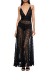1940s Black Lace and Velvet Dress