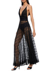 1940s Black Lace and Velvet Dress