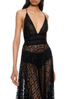 1940s Black Lace and Velvet Dress