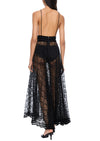 1940s Black Lace and Velvet Dress