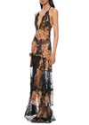 1940s Floral Chiffon Dress