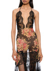 1940s Floral Chiffon Dress