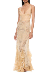 1940s Ivory Lace Gown