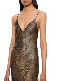 1930s Black and Gold Fringed Lamé Gown - Annie's Ibiza