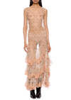 1930s Floral Peach Shift Dress