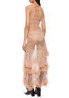 1930s Floral Peach Shift Dress