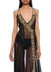 1970s Navy & Gold Sheer Gown