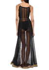 1970s Navy & Gold Sheer Gown
