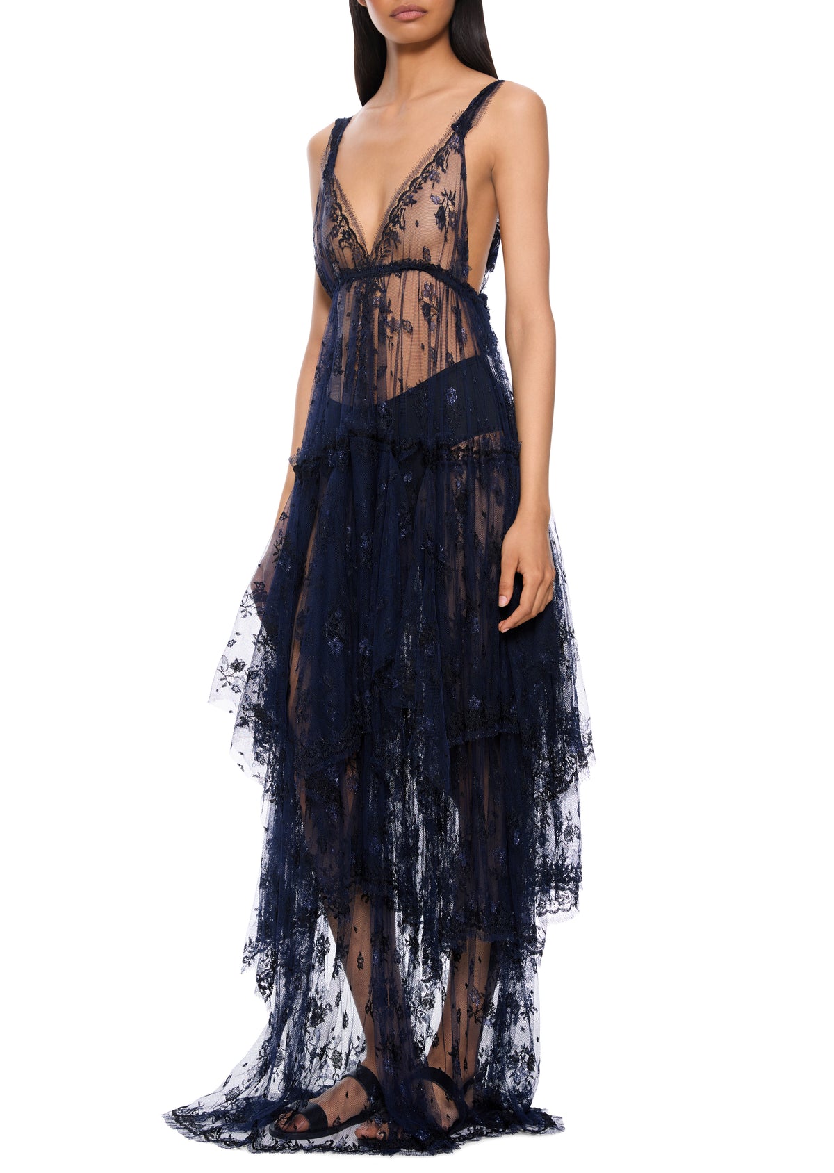 1940s Navy Lace Dress