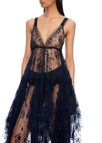 1940s Navy Lace Dress