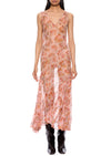 1920s Silk Chiffon Floral Dress