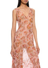 1920s Silk Chiffon Floral Dress