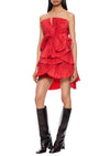 80's Red Pleated Mini Dress