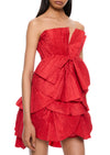 80's Red Pleated Mini Dress