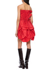 80's Red Pleated Mini Dress
