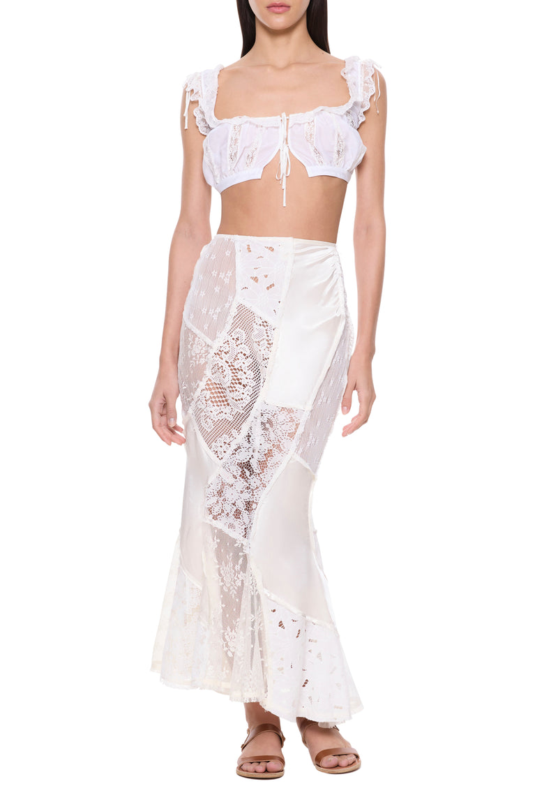 Lace Patched Mermaid Skirt