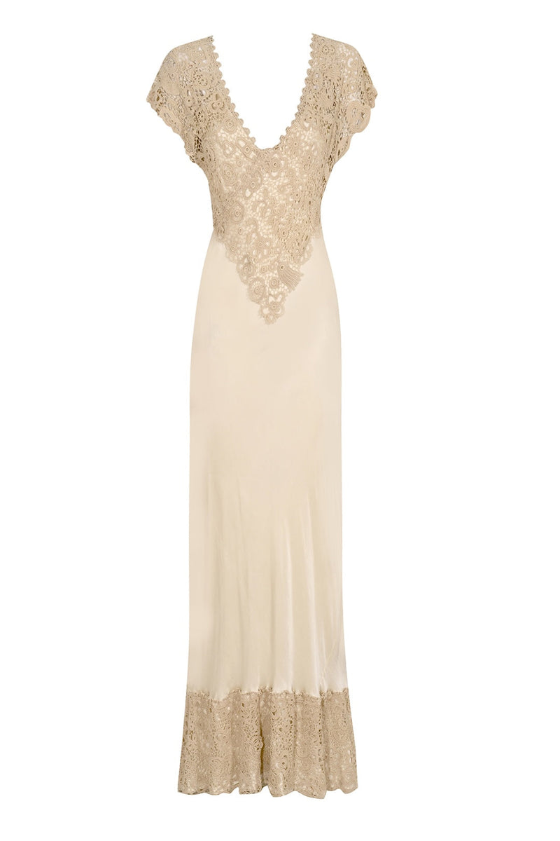 1940s Cream Silk and Crochet Gown – Annie's Ibiza Online